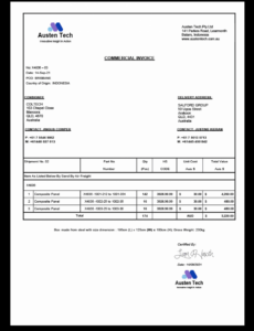 Editable Air Freight Invoice Template Sample