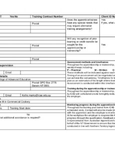 Free Apprentice Training Plan Template CSV