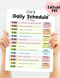 Printable Babysitting Schedule Template Doc
