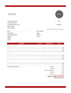 Sample Building Contractor Invoice Template PDF