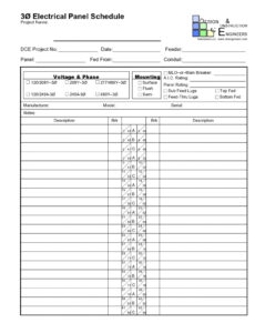 Printable Circuit Breaker Panel Schedule Template Doc