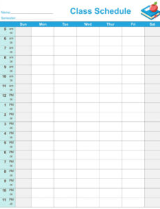 Printable College Class Schedule Maker Template PPT