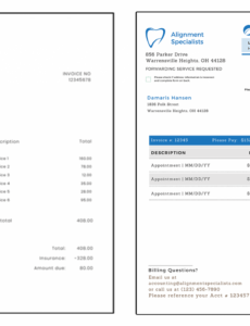 Printable Dental Billing Invoice Template PPT