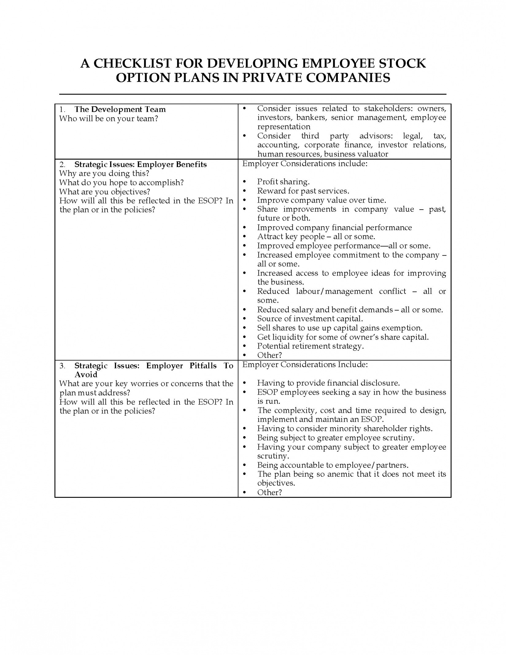 Employee Stock Option Plan Template Word Employee Stock Option Plan Template Word