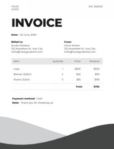 Editable Freelance Service Invoice Template PPT