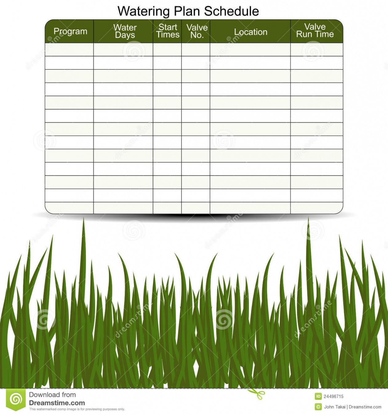 Printable Garden Watering Schedule Template Docs