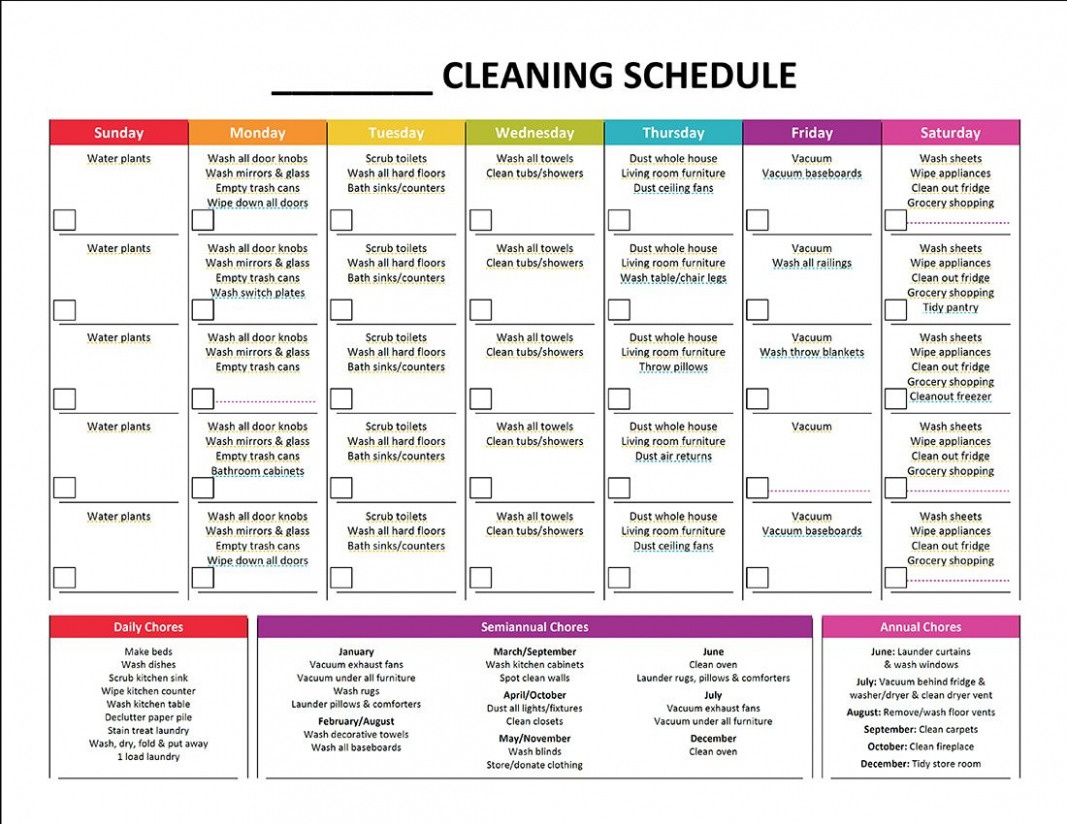 Editable Home Chores Schedule Template Doc Editable Home Chores Schedule Template Doc