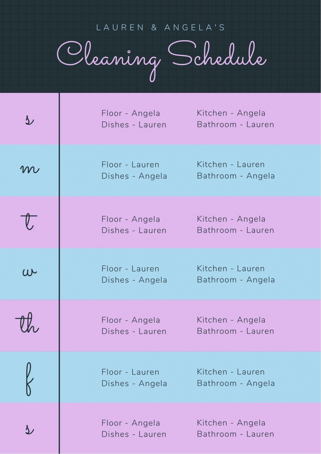 Printable Home Chores Schedule Template Doc Printable Home Chores Schedule Template Doc