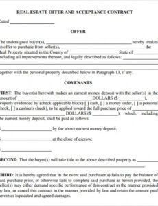 Printable Home Purchase Offer Template PDF