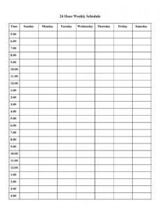 Editable Hour By Hour Schedule Template PDF
