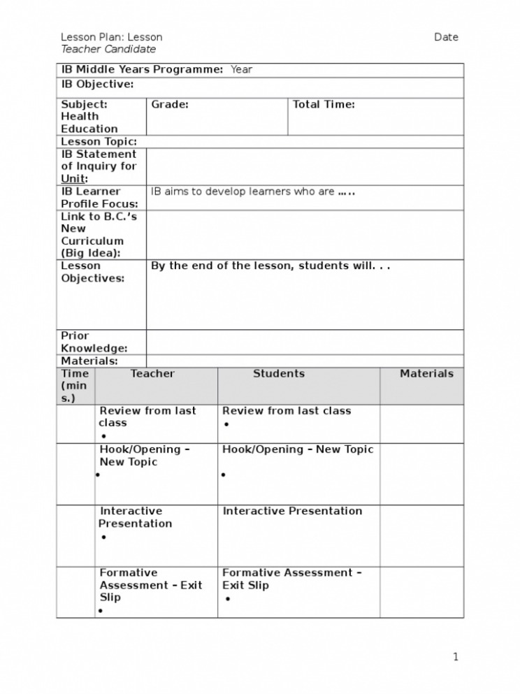 Editable Ib Unit Plan Template CSV