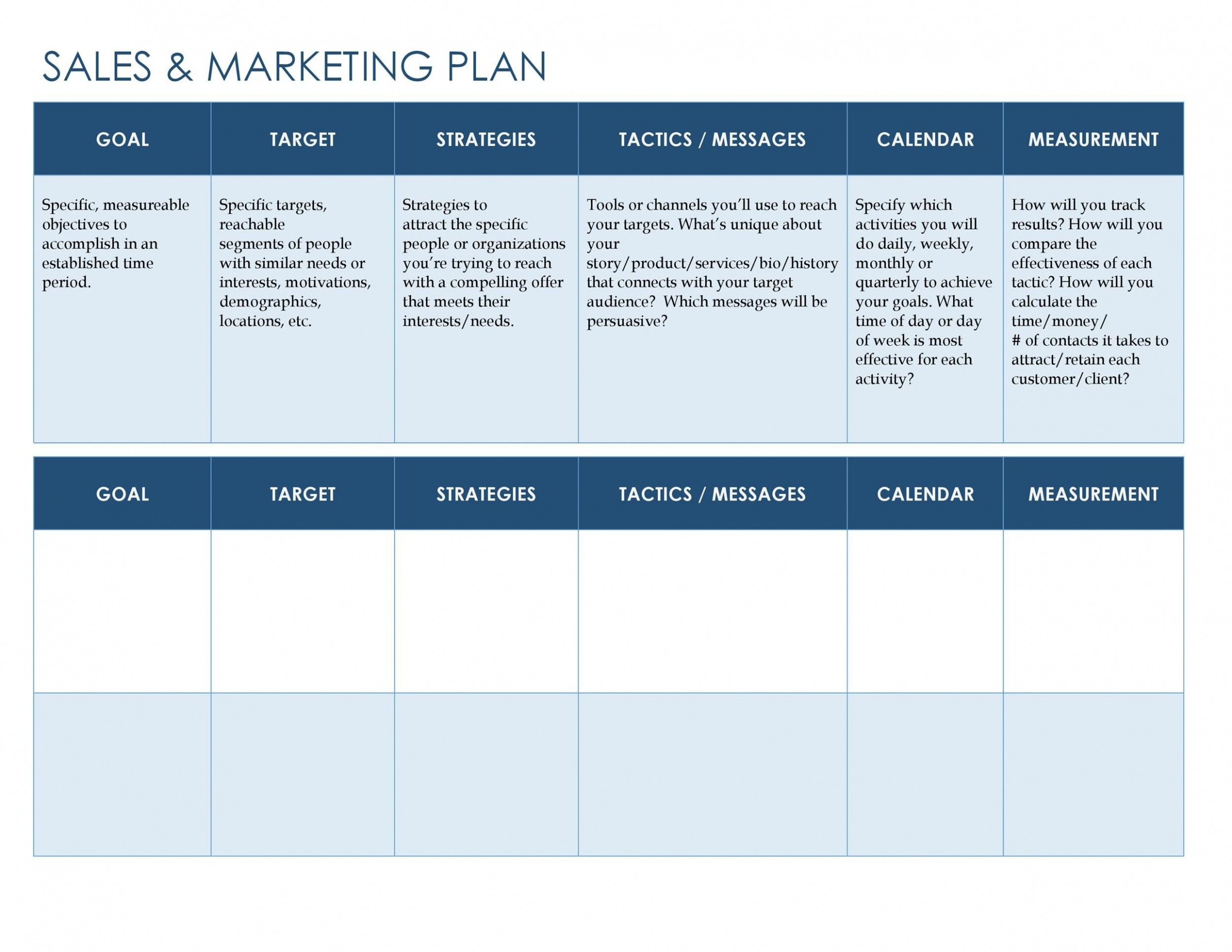 Printable Individual Attorney Marketing Plan Template Sample