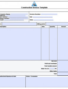 Printable Joinery Invoice Template