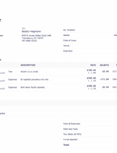 Editable Legal Billing Invoice Template Sample