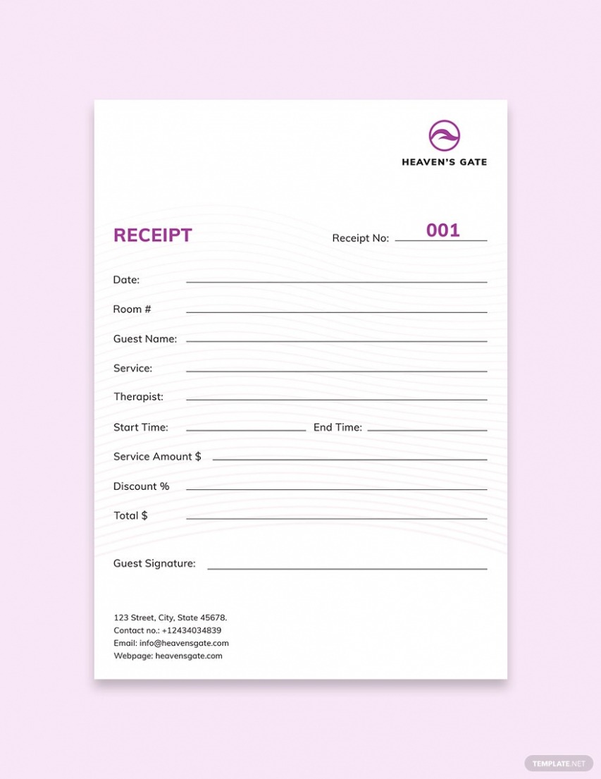 Editable Massage Therapy Invoice Form Template Doc