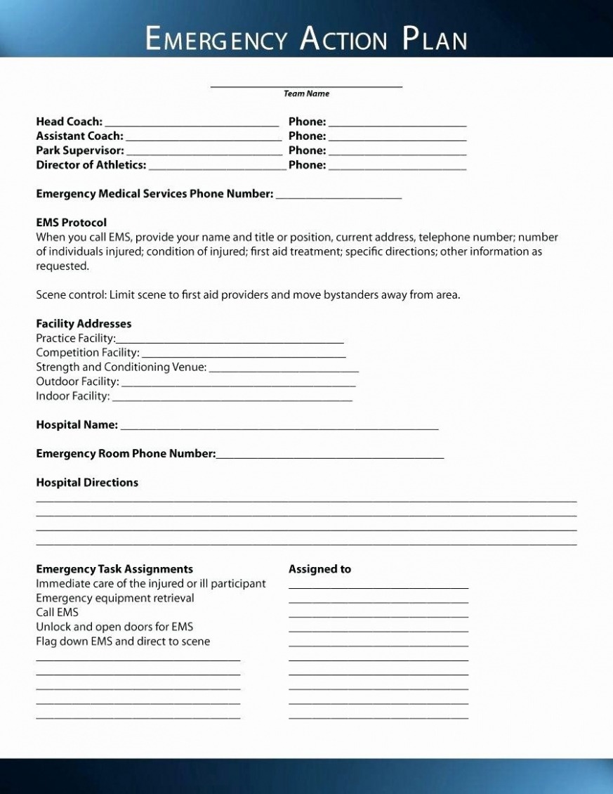 Free Medical Emergency Plan Template Word