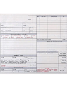 Printable Motorcycle Repair Order Template Doc