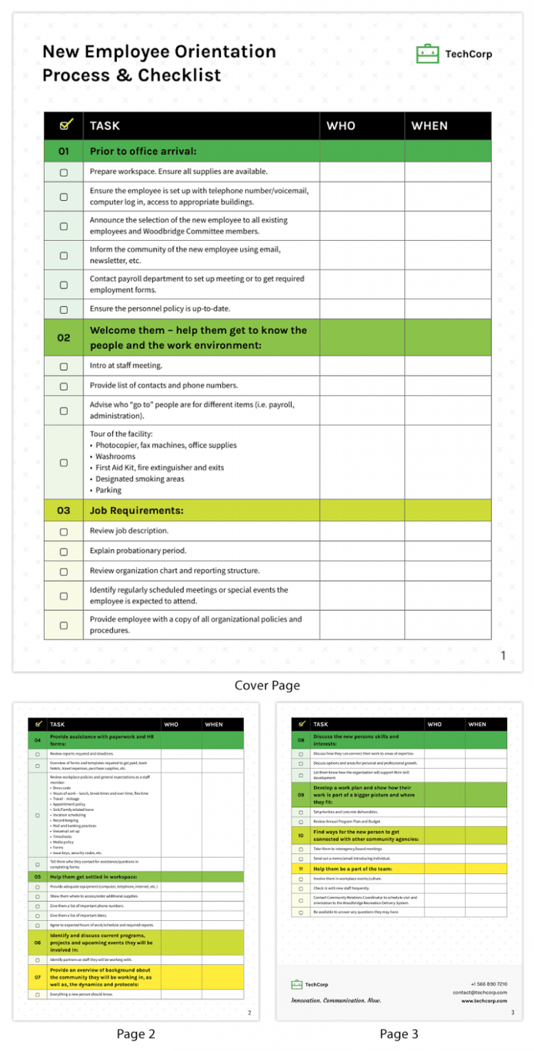 Editable New Hire Training Schedule Template Word