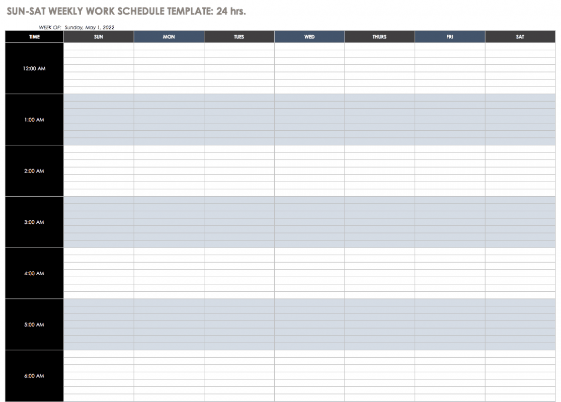 Free Night Shift Schedule Template Sample