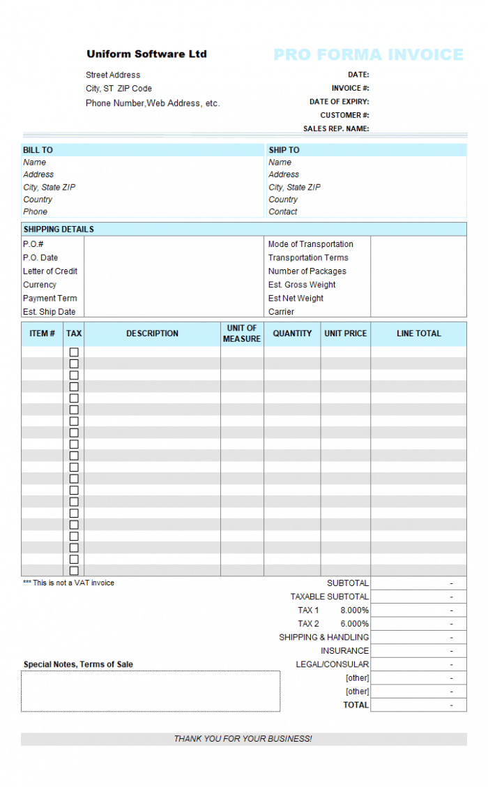 Editable Non Commercial Invoice Template PPT
