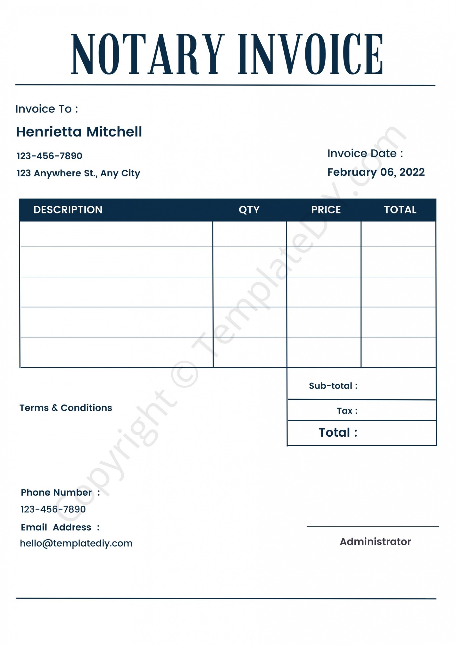 Sample Notary Invoice Template Free Doc Sample Notary Invoice Template Free Doc