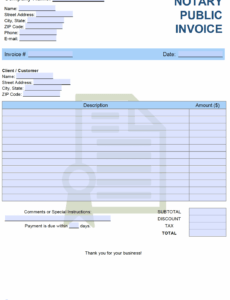 Editable Notary Receipt Template Docs