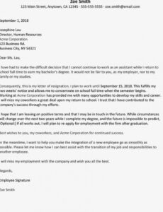Free Nurse Resignation Letter From Fulltime To Prn Docs