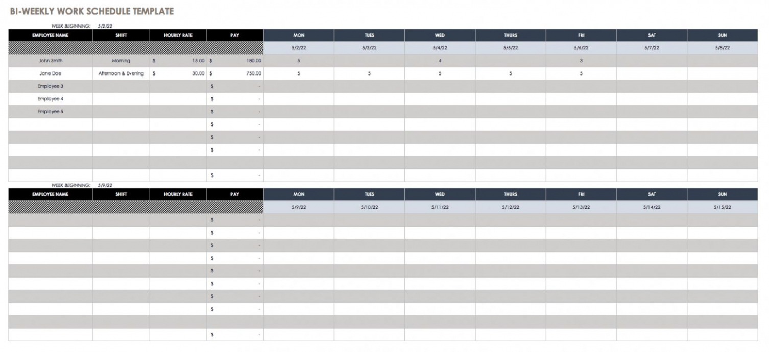 Free Nursing Staff Schedule Template Sample