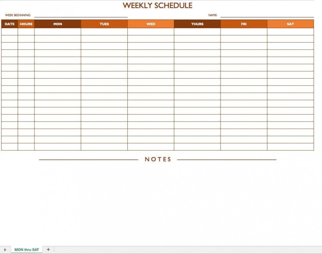  Office Work Schedule Template CSV