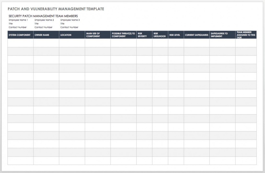 Editable Patch Management Schedule Template Docs