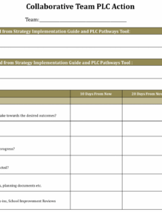 Free Plc Action Plan Template Word