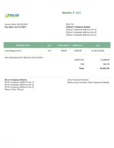 Sample Professional Services Invoice Template PPT