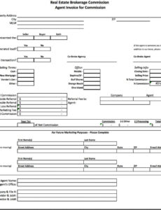 Printable Real Estate Commission Invoice Template Excel