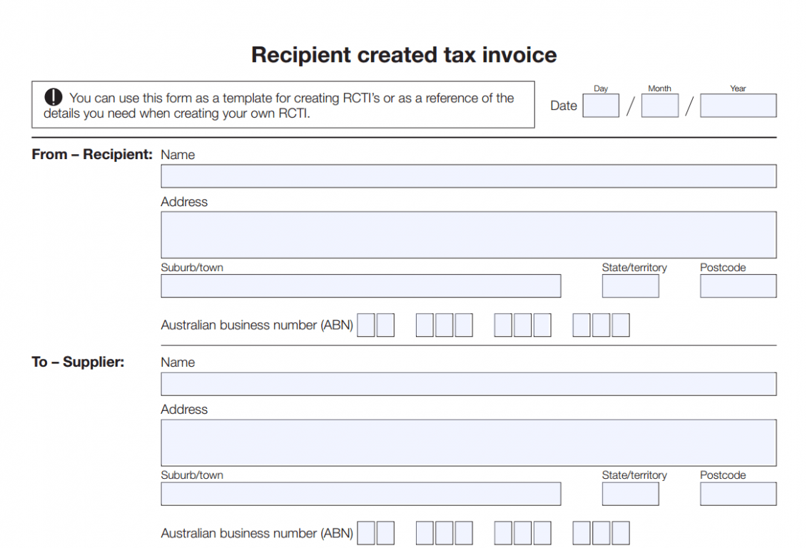 Sample Recipient Created Tax Invoice Template PDF Sample Recipient Created Tax Invoice Template PDF