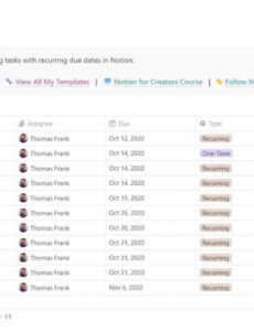 Recurring Schedule Template Word