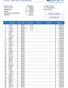 Rent Payment Plan Template CSV