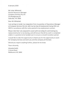 Resignation Letter Due To Lack Of Growth Opportunity Excel