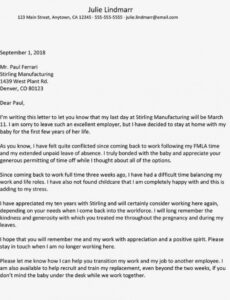 Editable Resignation Letter Due To Work Life Balance Excel
