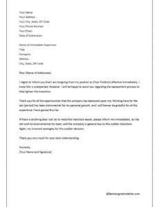 Free Resignation Letter For Call Center CSV