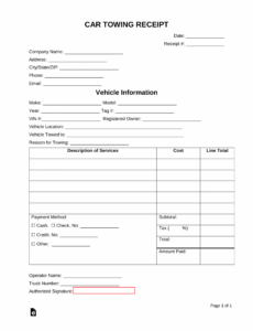 Printable Roadside Assistance Invoice Template Sample