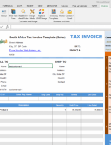 Editable Sars Tax Invoice Template Sample