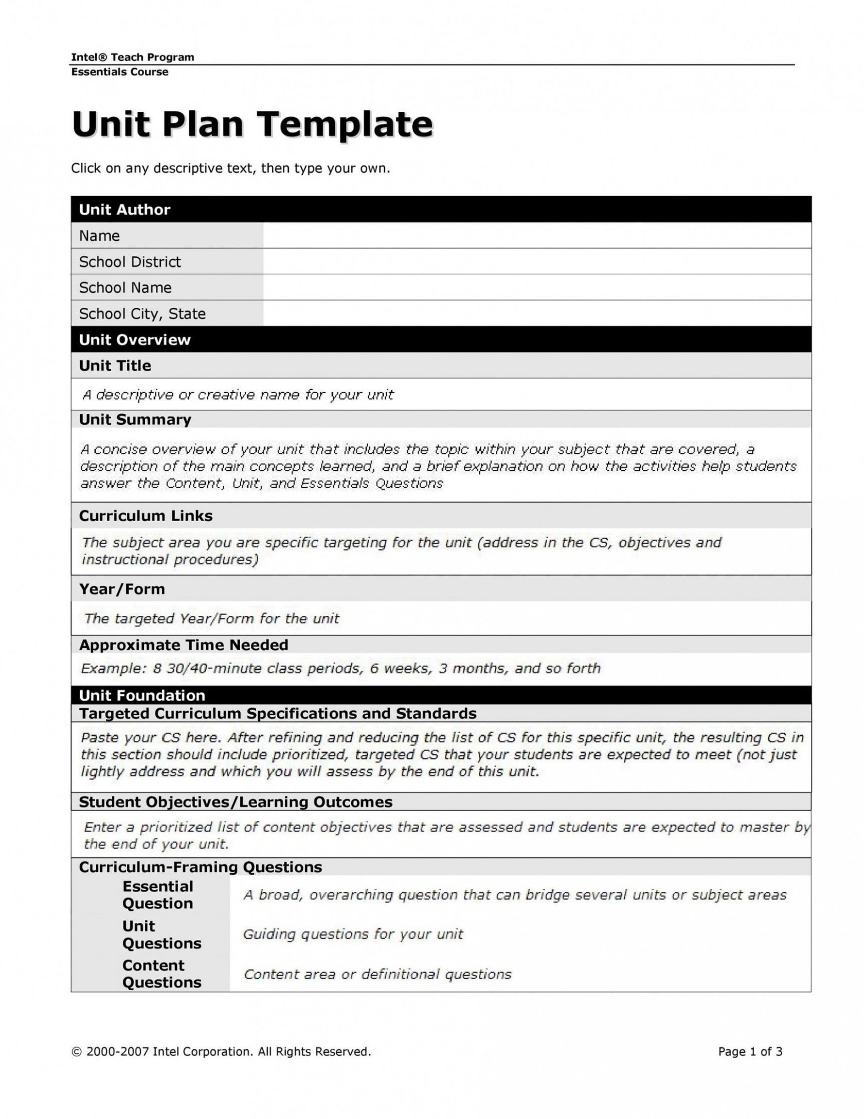  School Technology Plan Template Doc