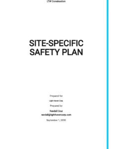 Free Site Specific Safety Plan Template PPT