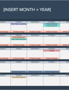 Social Media Marketing Schedule Template Sample