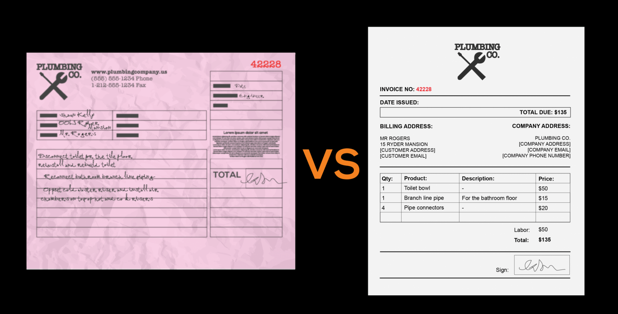 Editable Tradesman Invoice Template Sample