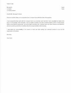 Free Volunteer Resignation Letter Doc