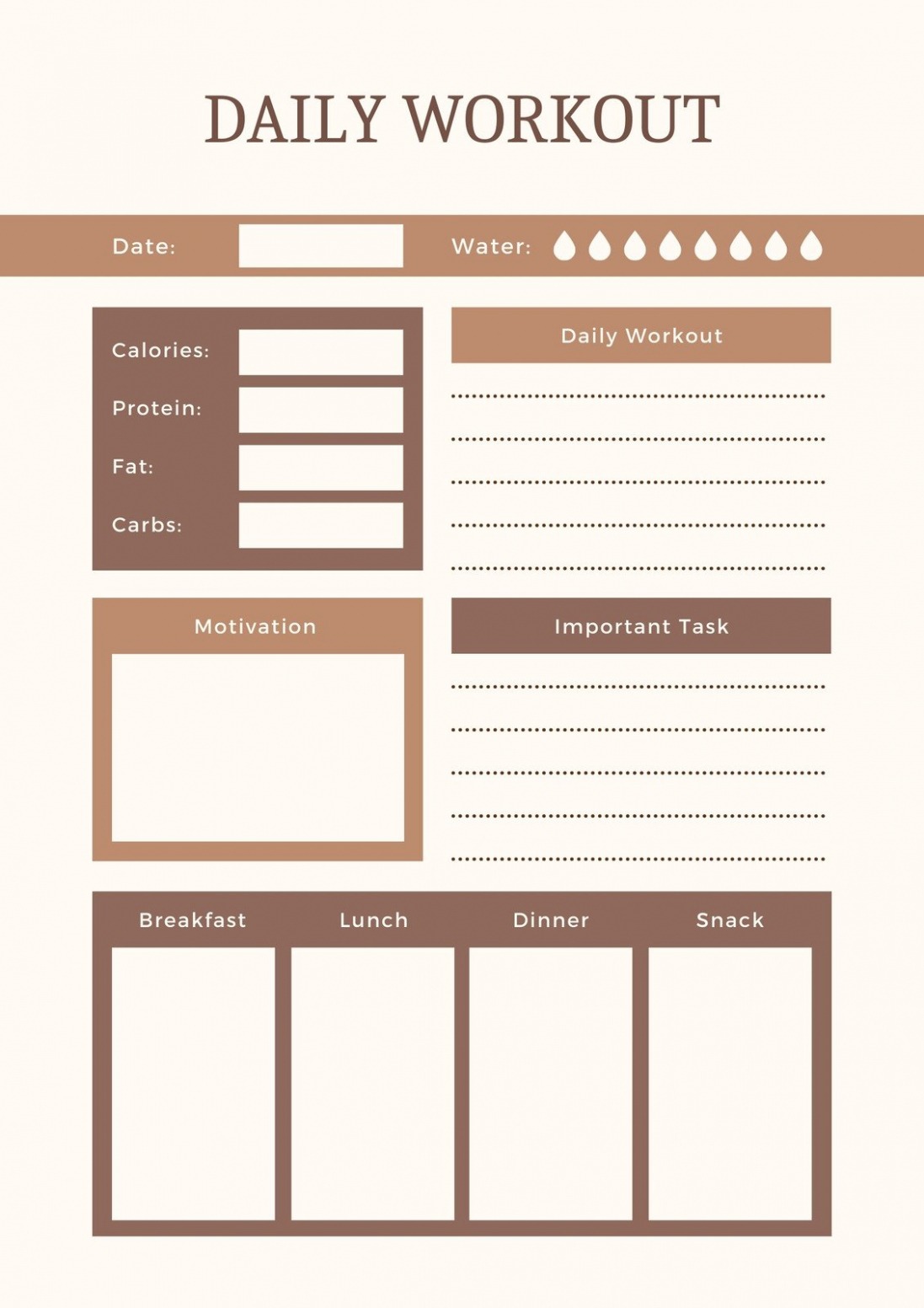 Printable Workout Training Schedule Template PPT