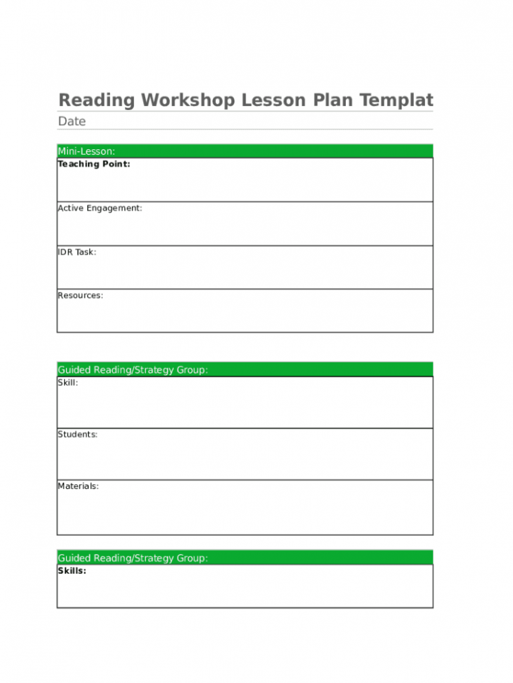 Free Workshop Lesson Plan Template Docs