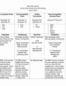 Free Wrestling Practice Schedule Template Word