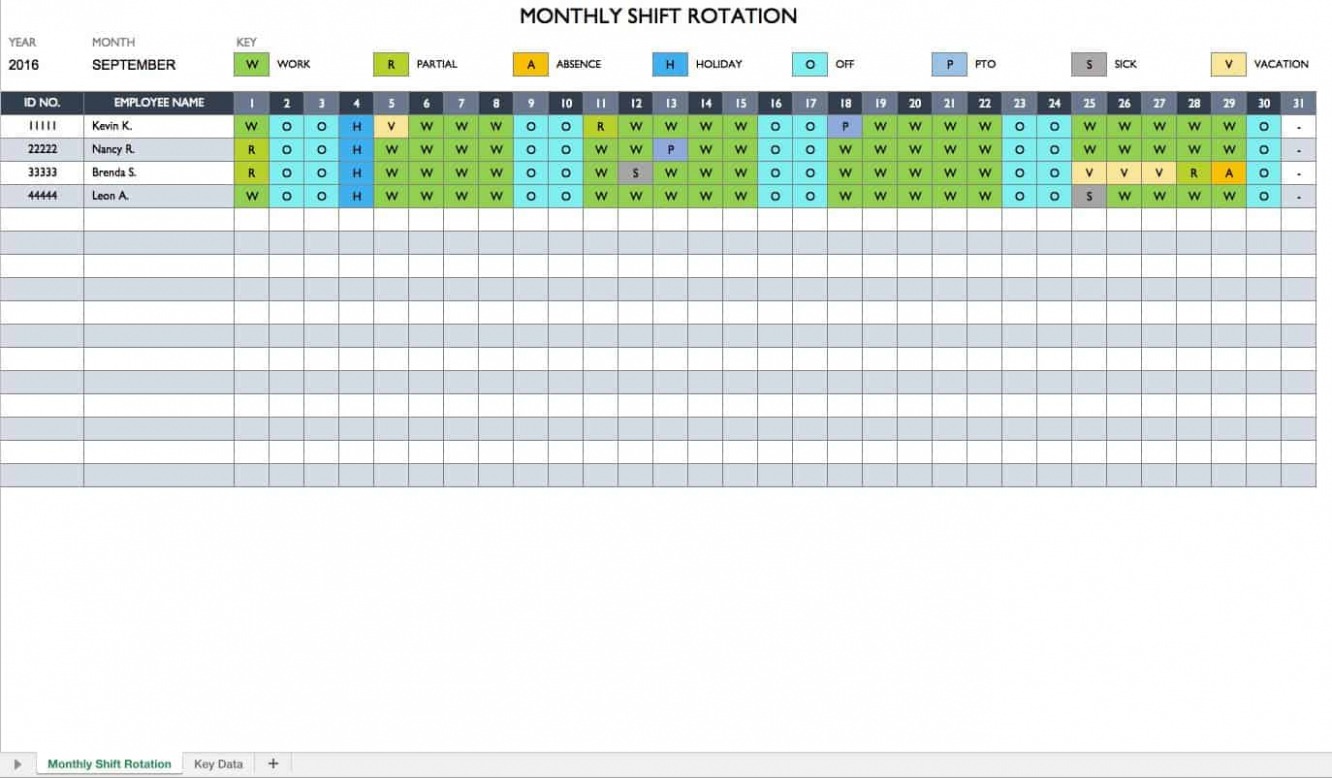  3 Shift Work Schedule Template CSV